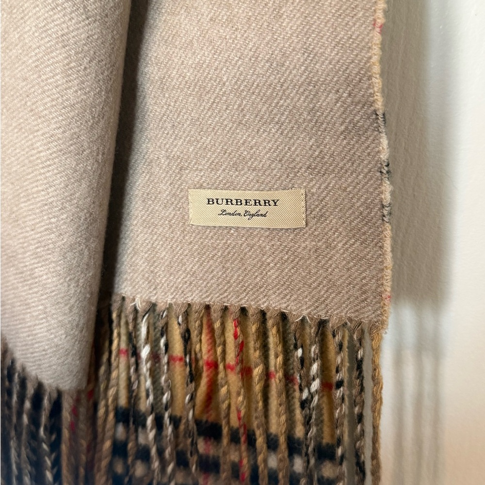 Burberry Tan and Black Checkered Scarf - Picture 3 of 12